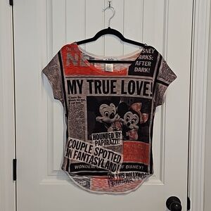 Women's Disney Park Newspaper T-Shirt  Size Small
